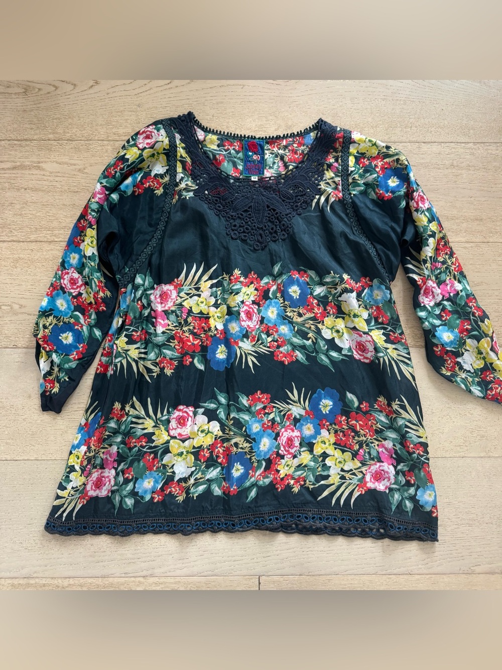 Johnny Was 100% silk blouse M